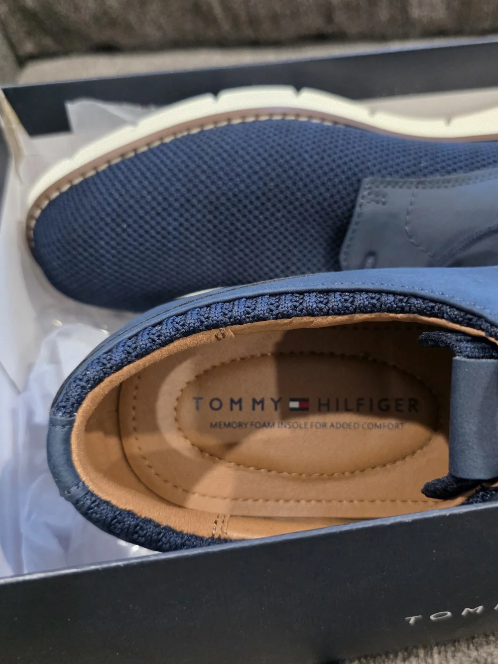 Tommy Hilfiger Men’s Navy Knit Casual Derby Shoes